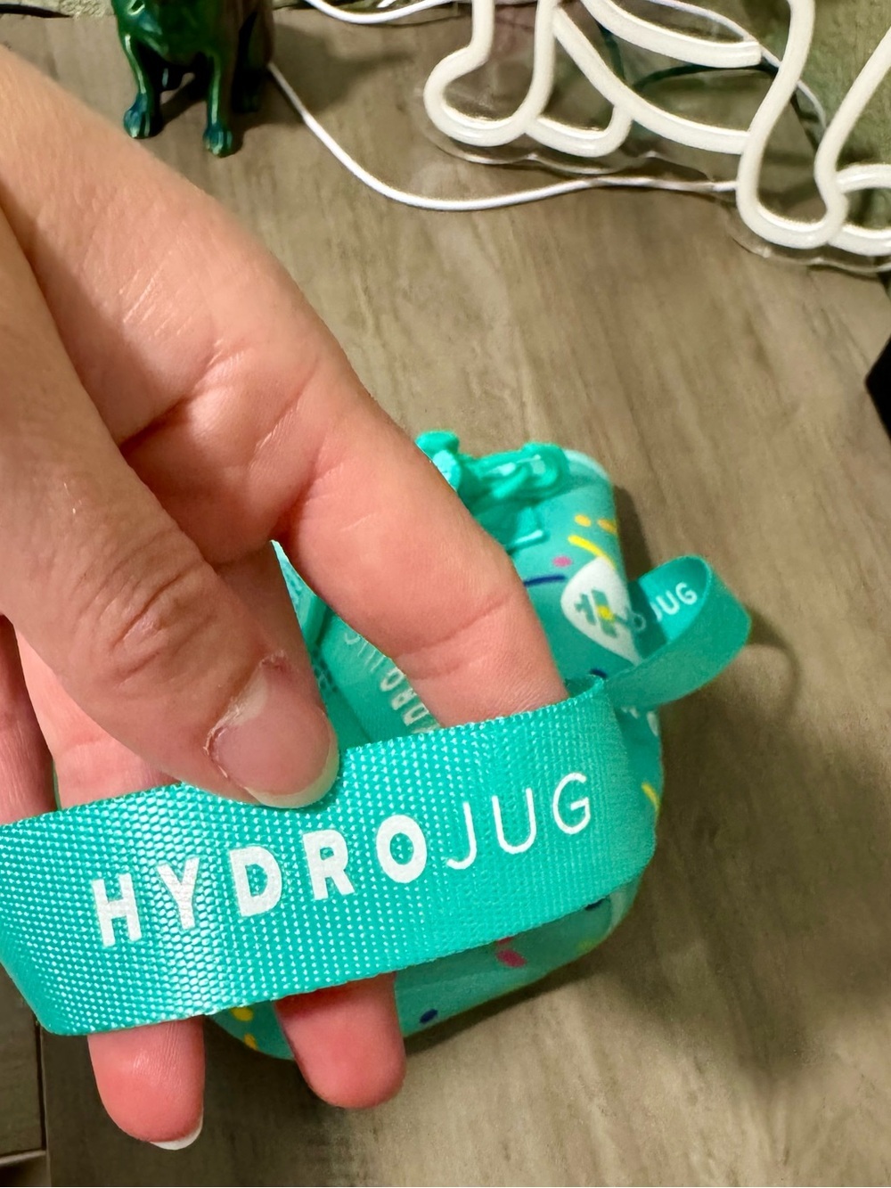 HydroJug Teal and Aqua Water Bottle Holder with Wrist Strap - Picture 5 of 5